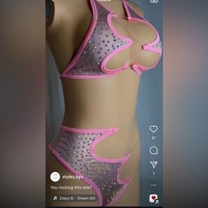 Gorgeous bejeweled exotic dance wear outfit